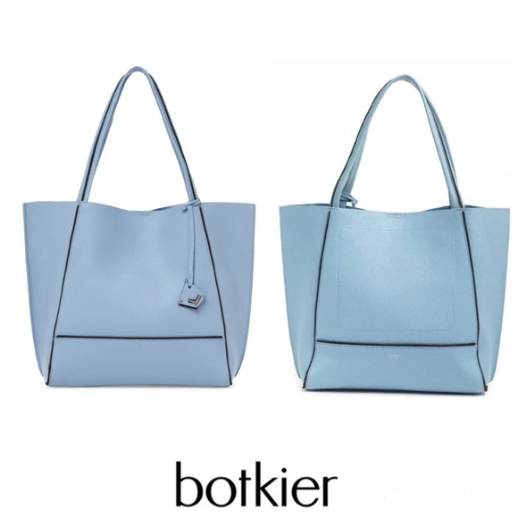 Botkier Handbags - BOTKIER Soho Baby Blue Pebbled Leather Zip Detailed Shopping Shoulder Bag Tote